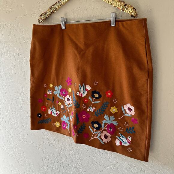 BODEN | Olivia Embroidered Mini Skirt NEW Women's Size 16 Lined Boho Whimsical - Picture 8 of 11